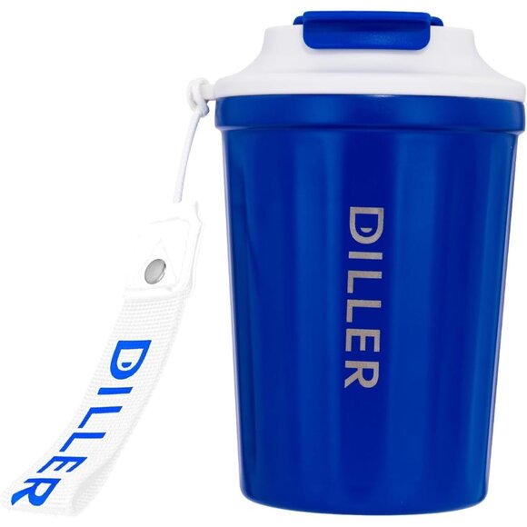 Insulated Water Bottle, 12 oz Vacuum Cup Coffee Mug w Lid Stainless Steel - Picture 1 of 7